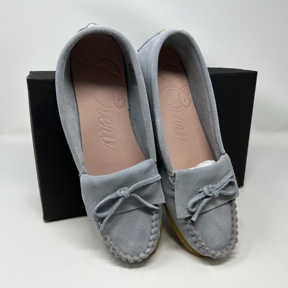 NIB J. Crew Unlined Sueded Moccasins Size 9 1/2 Peri Shadow - Picture 2 of 4